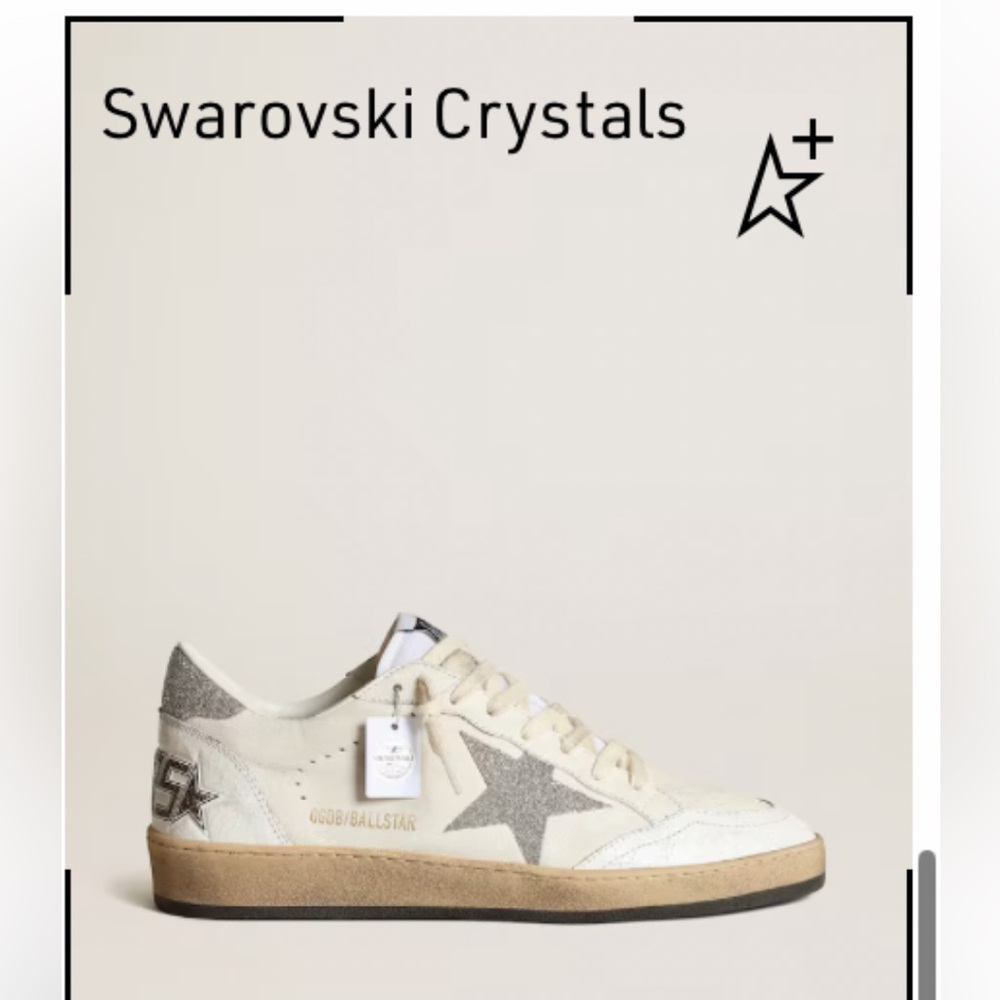 Golden goose Swarovski crystal ballstar.